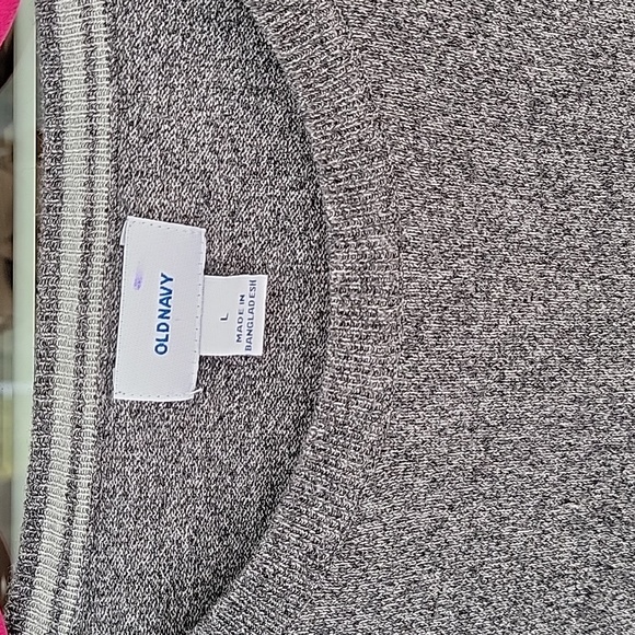Old Navy Cotton Blend Sweater Sz L Neutral Basic Closet Staple - Picture 2 of 8